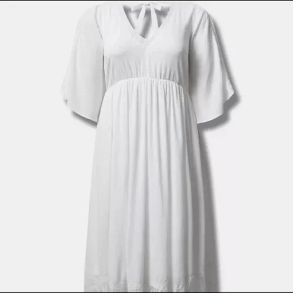 white and black lace dress Crepe and lace maxi dress 40 (FR) / White/Black